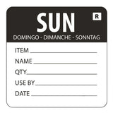 L072 Hygiplas Removable Day of the Week Label Sunday (Pack of 500) - JD Catering Equipment Solutions Ltd