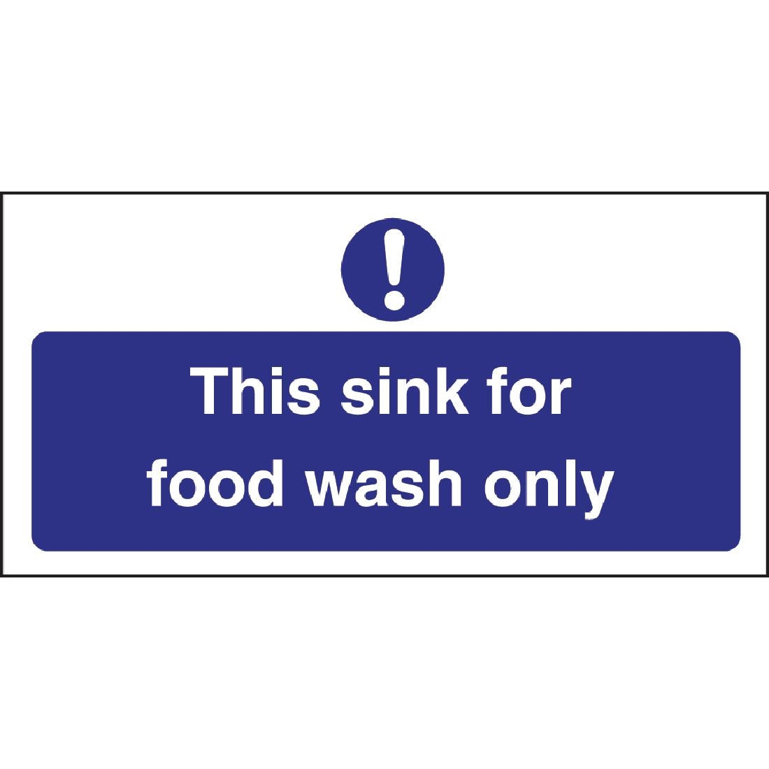 L961 Vogue Food Wash Only Sign