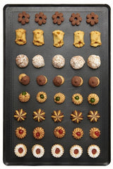 Lainox ATF64 perforated non-stick baking tray shown with pastries