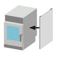 Lainox PAC061 - manufacturer heat shield range illustration with oven for context