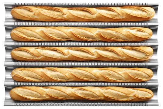 Lainox T42 baguette pan shown with bread