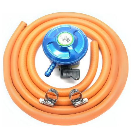 Lifestyle 2m 8mm hose + 2 clips + 21mm clip on butane regulator | A121I-1042MKIT