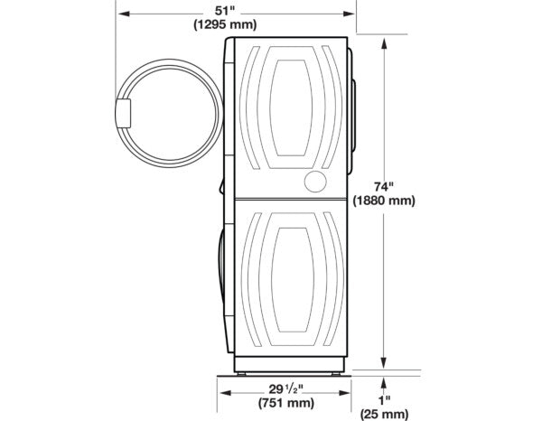 Maytag MLE22PRTGW 10.5kg Ready Stacked Washer and Dryer
