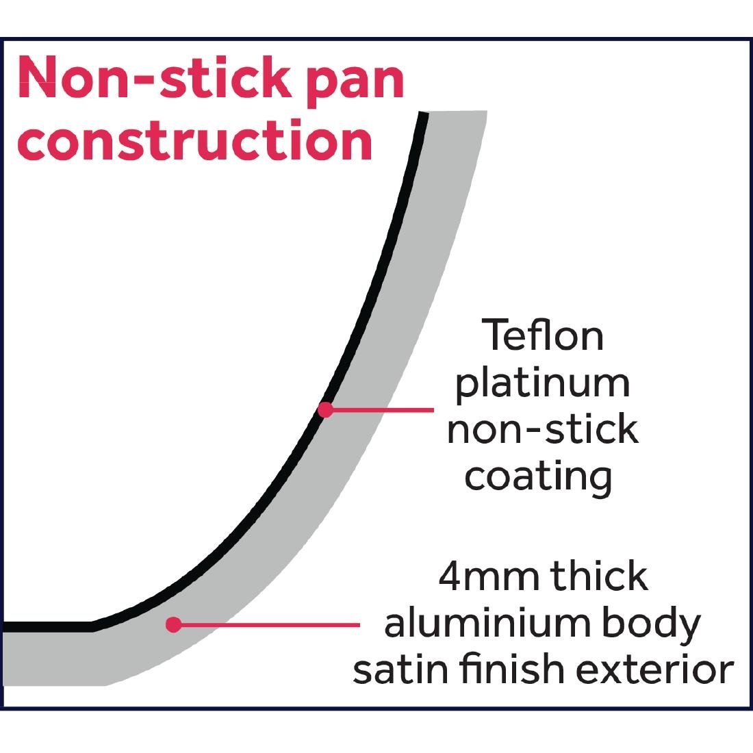 HT989 Vogue Aluminium Non-stick Teflon Platinum Plus Saute Pan 32cm