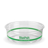 PLA BioBowl - Clear - 240ml - 500/ctn - clear - BioPak commercial catering consumable