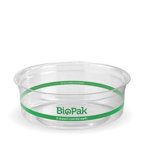 PLA BioBowl - Clear - 240ml - 500/ctn - clear - BioPak commercial catering consumable