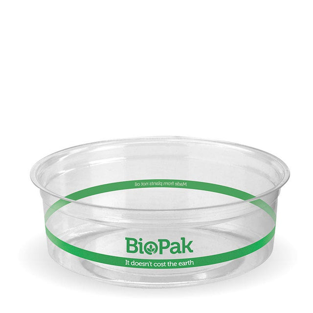 PLA BioBowl - Clear - 240ml - 500/ctn - clear - BioPak commercial catering consumable