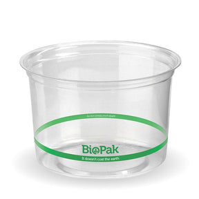 PLA BioBowl - Clear - 500ml - 500/ctn - clear - BioPak commercial catering consumable