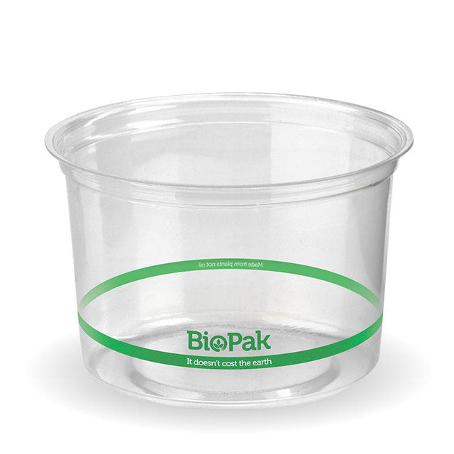 PLA BioBowl - Clear - 500ml - 500/ctn - clear - BioPak commercial catering consumable