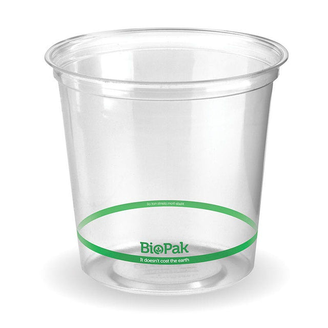 PLA BioBowl - Clear - 700ml - 500/ctn - clear - BioPak commercial catering consumable