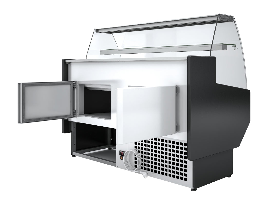 Polar G-Series Curved Glass Serve Over Counter Fridge 1.5m