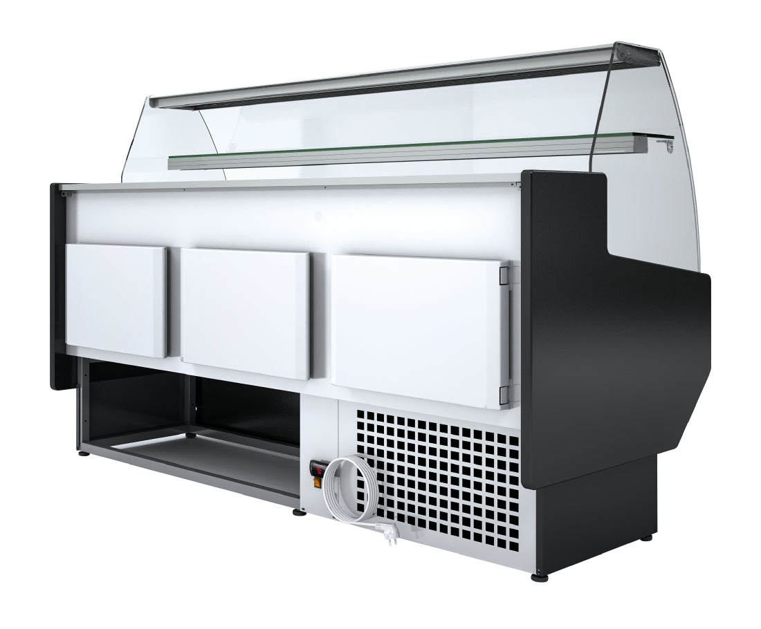Polar G-Series Curved Glass Serve Over Counter Fridge 2m