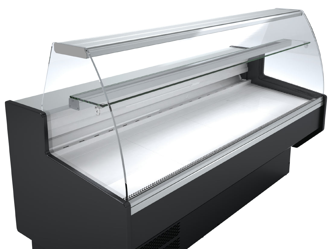 Polar G-Series Curved Glass Serve Over Counter Fridge 2m
