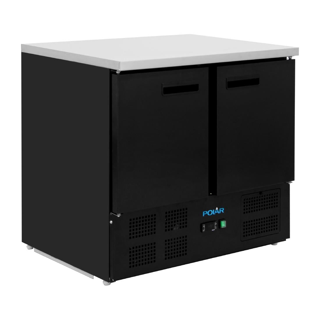 PG022 Polar G-Series Double Door Counter Fridge in Black - 240Ltr