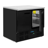 PG022 Polar G-Series Double Door Counter Fridge in Black - 240Ltr