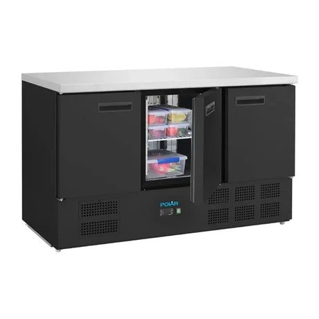 PG023 Polar G-Series Triple Door Counter Fridge Black 400Ltr