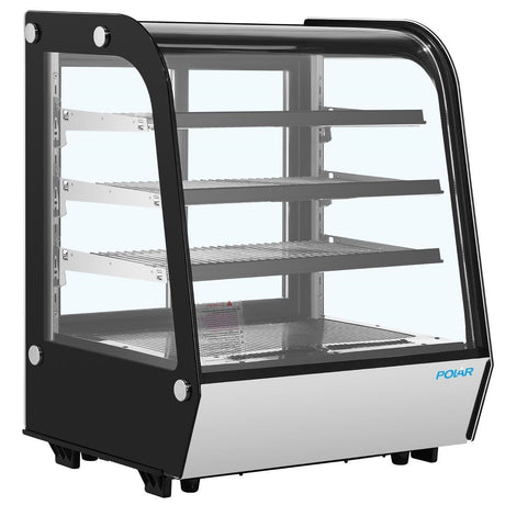 Polar G-Series Rounded Glass Countertop Display Fridge 145Ltr