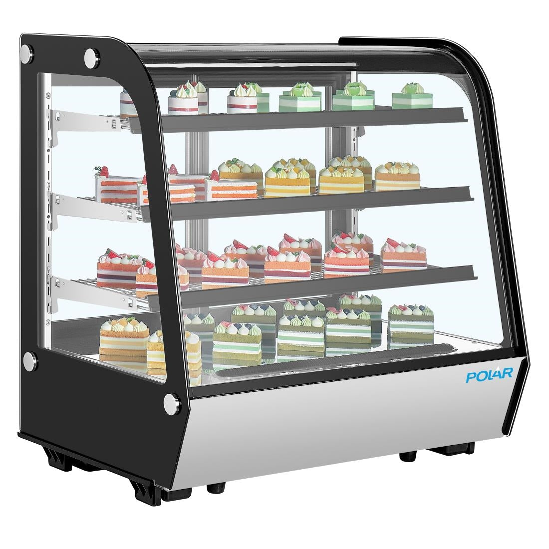 Polar G-Series Rounded Glass Countertop Display Fridge 185Ltr