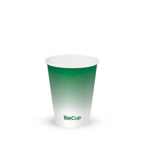 Cold Paper Cup - Green - 280ml / 8oz (80mm) - 1,000/ctn - green fade - BioPak commercial catering consumable