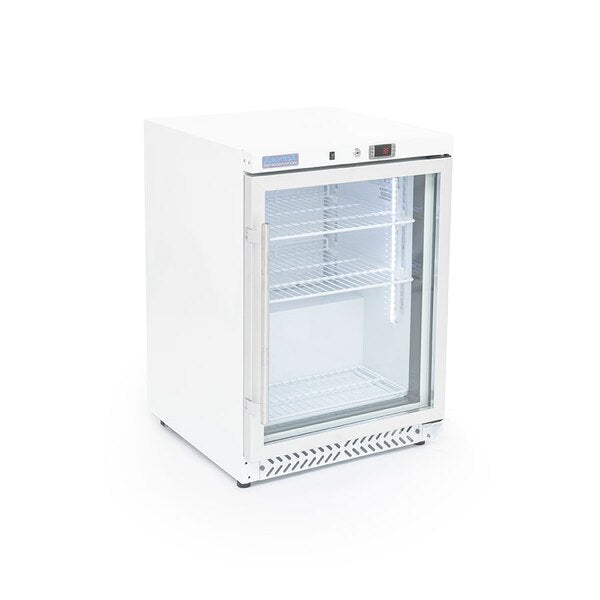 Arctica Medium Duty Undercounter Refrigerator - Glass Door - 143Ltr - White  HEF540