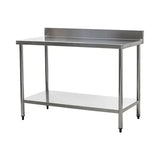 HEF647 Connecta Wall Table with Undershelf - 1500 x 600 with 900mm high worktop and 100mm upstand - JD Catering Equipments Ltd