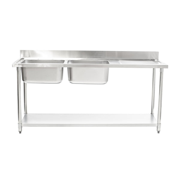 Connecta Double Sink Unit - Right Hand Drainer - 1800mm HEF660