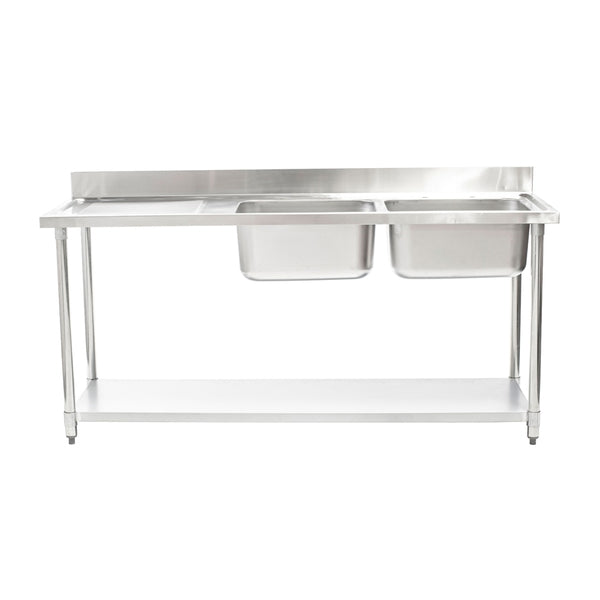 Connecta Double Sink Unit - Left Hand Drainer - 1800mm HEF661
