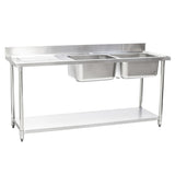 Connecta Double Sink Unit - Left Hand Drainer - 1800mm HEF661