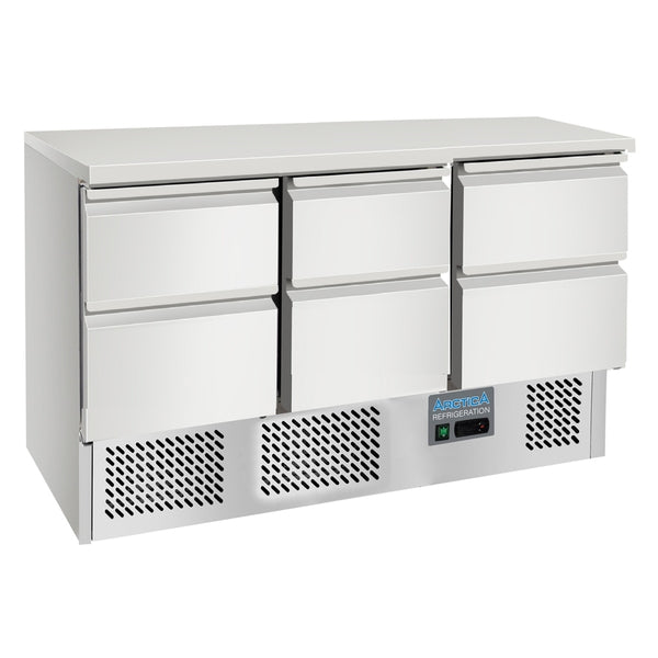 HEF960 Arctica Medium Duty Compact Refrigerated Preparation Counter - 3 x 2 Drawers