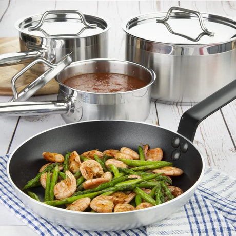 SA689 Nisbets Essentials Cook Like A Pro 4-Piece Saucepan and Frying Pan Set - JD Catering Equipment Solutions Ltd