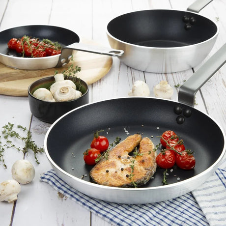 SA691 Vogue Cook Like A Pro 3-Piece Non-Stick Frying Pan and Saute Pan Set - JD Catering Equipment Solutions Ltd
