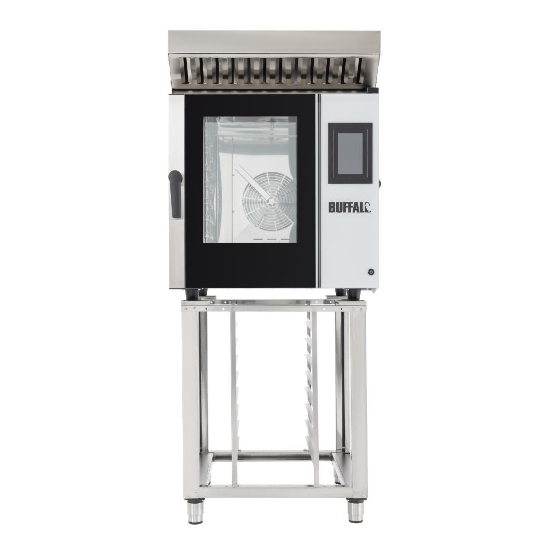 SA771 Buffalo Freestanding Smart Touchscreen Combi Oven 7 x GN 1/1 with Installation Kit and Extraction Hood