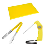 SA790 Hygiplas Colour Coded Yellow Set - Tong Chopping Board & Thermometer (Set of 3)