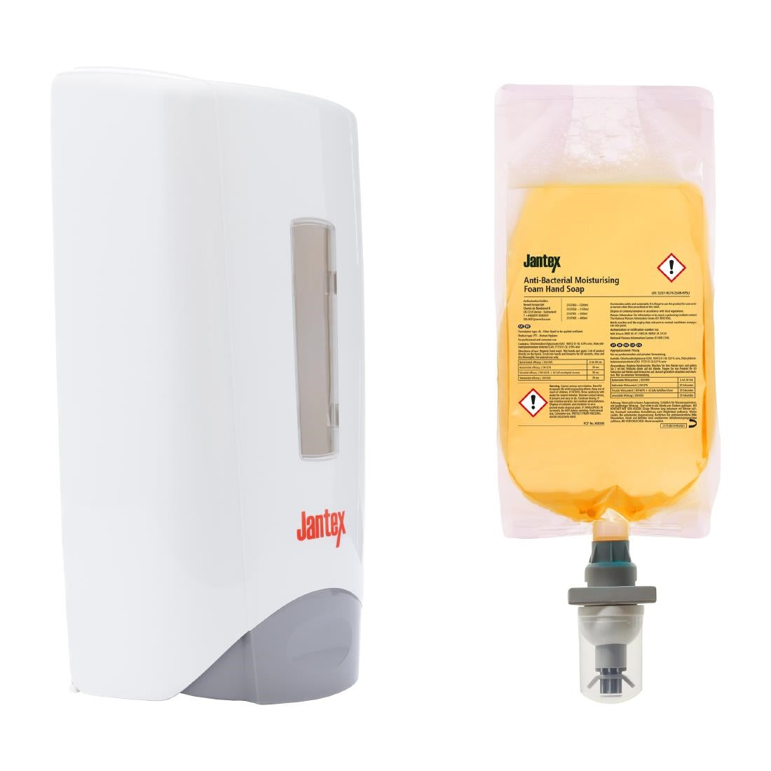 SA815 Jantex Manual Anti-Bac Soap Dispenser and Refill Bundle 1300ml