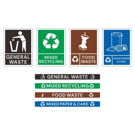 SA839 Jantex Simpler Recycling Slim Bin Bundle Beige 4x 60Ltr