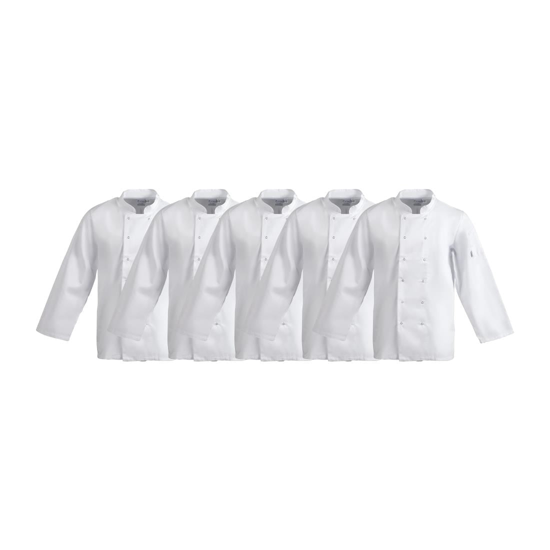 SA847 Whites Vegas Chefs Jacket Long Sleeve White Polycotton - Size S - A134-S (Pack 5)