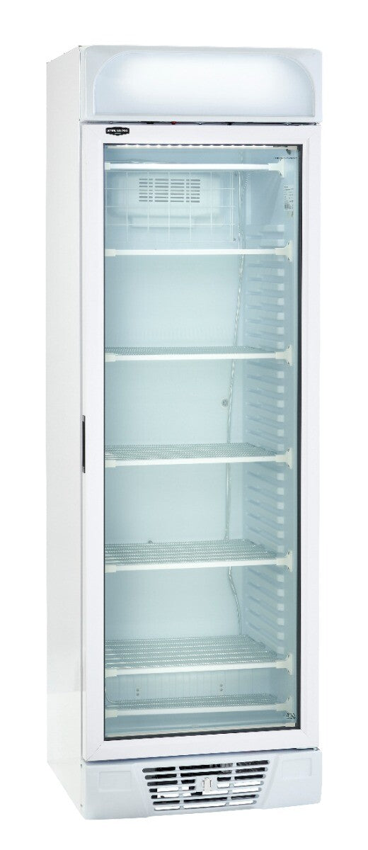 Sterling Pro BBVF372-HC Green Upright Glass Single Door Display Freezer  382 Litres