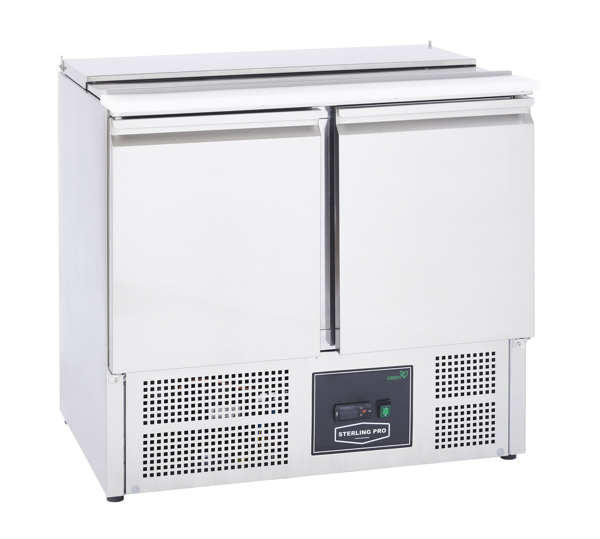 Sterling Pro Cobus SPU200SL 2 Door Hinged Lid & Chop Board Saladette Counter  240 Litres