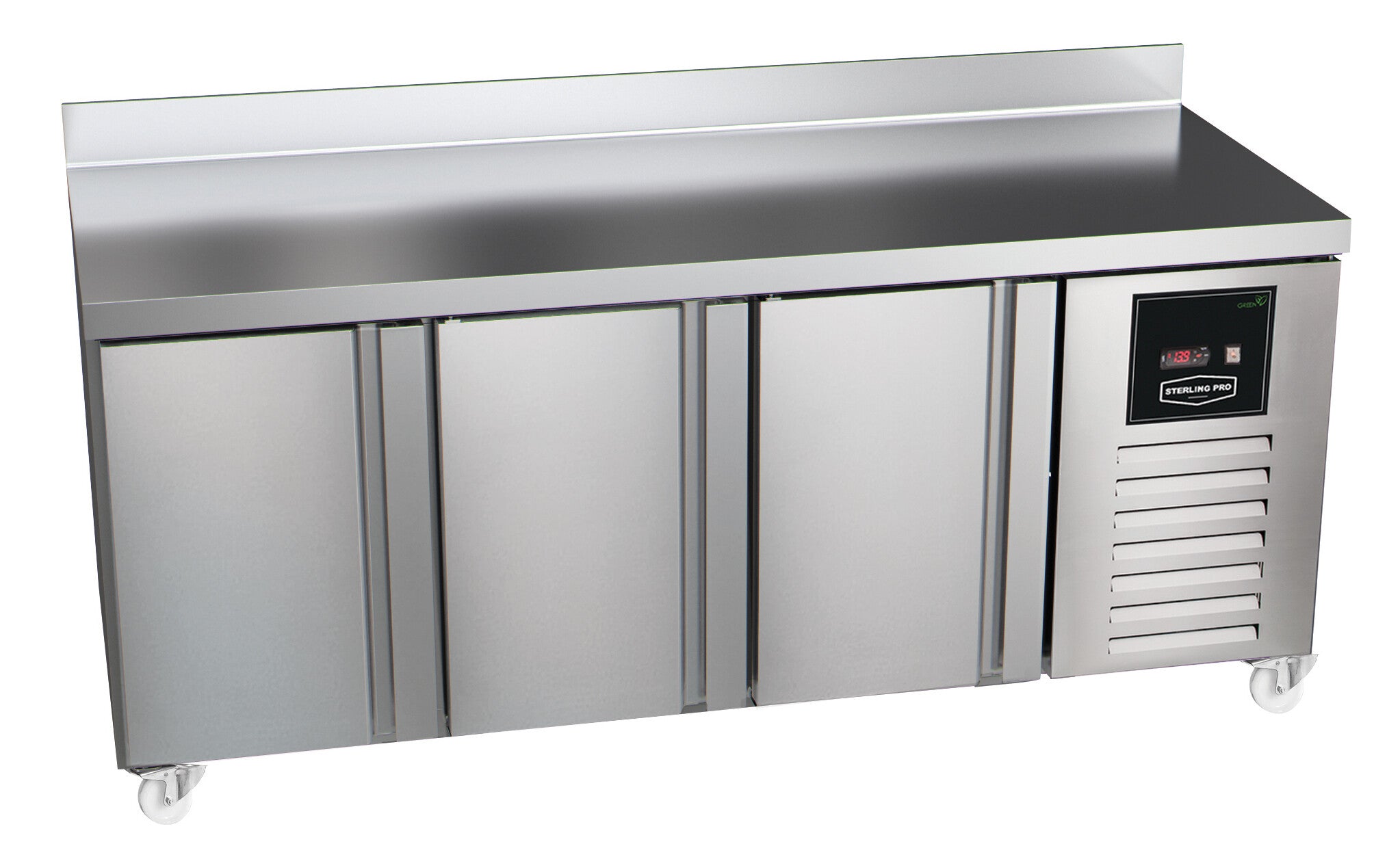 Sterling Pro Green SNI-7-180-30-SB 3 Door Counter Freezer with 100mm Splashback 452 Litres
