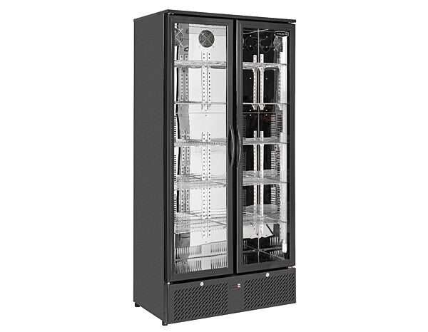 Sterling Pro Green SP220-BK Double Door Black Upright Bottle Cooler 458 Litres