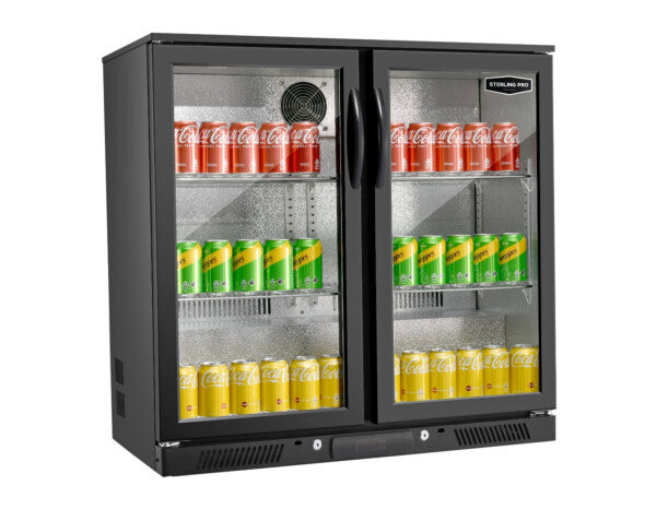 Sterling Pro Green SP2HC-BH 180 Hinged Double Door Bottle Cooler 180 x 330ml Bottles