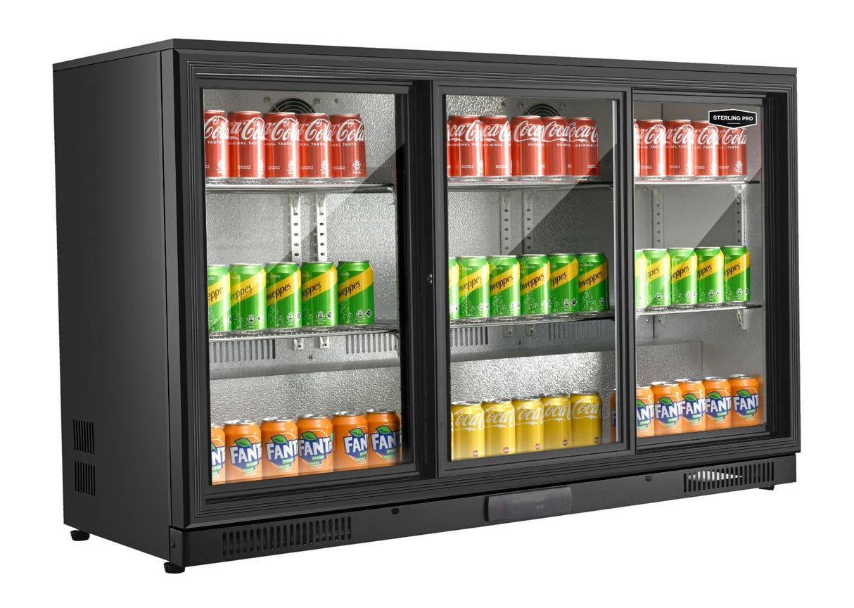 Sterling Pro Green SP3HC-BS Sliding Triple Door Bottle Cooler 274 x 330ml Bottles