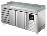 Sterling Pro Green SPI-8-200-27 Granite Top 800mm Fridge Counter 2 Doors & 7 Drawers 2 Years Parts & Labour - JD Catering Equipment Solutions Ltd