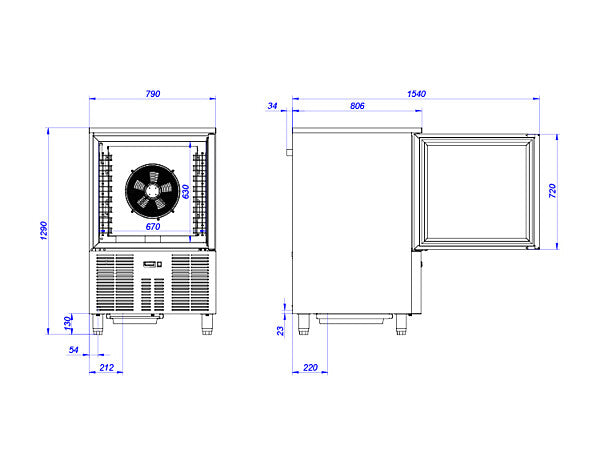 Sterling Pro SP0840BC 8 Grid Single Door Blast Chiller / Freezer  40kg/24kg 2 Years Parts & Labour