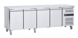 Sterling Pro Cobus SPCR405AV A-Energy Rated Four Door Gastronorm Fridge Counter, 553 Litres