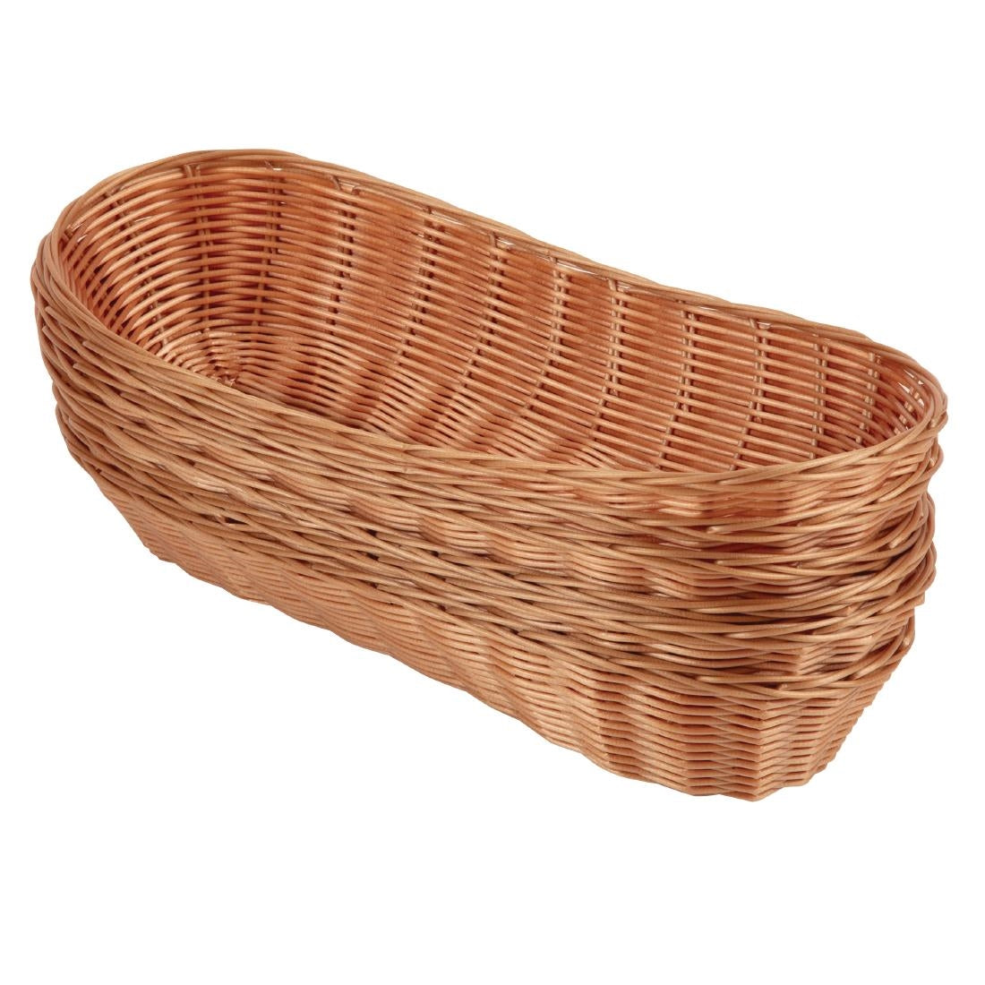 Poly Wicker Large Baguette Basket (Pack of 6)