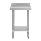 T379 Vogue Stainless Steel Prep Table with Upstand 600mm