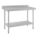 T381 Vogue Stainless Steel Prep Table with Upstand 1200mm