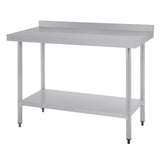 T381 Vogue Stainless Steel Prep Table with Upstand 1200mm