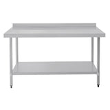 T382 Vogue Stainless Steel Prep Table with Upstand 1500mm